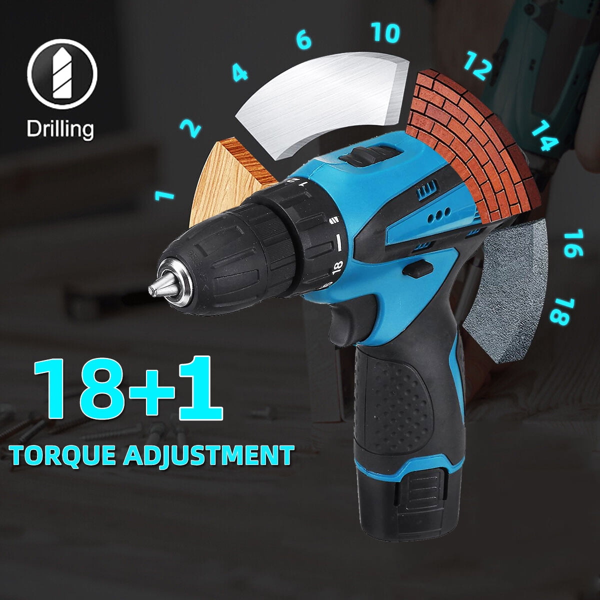 Cordless Electric Drill Kit Set