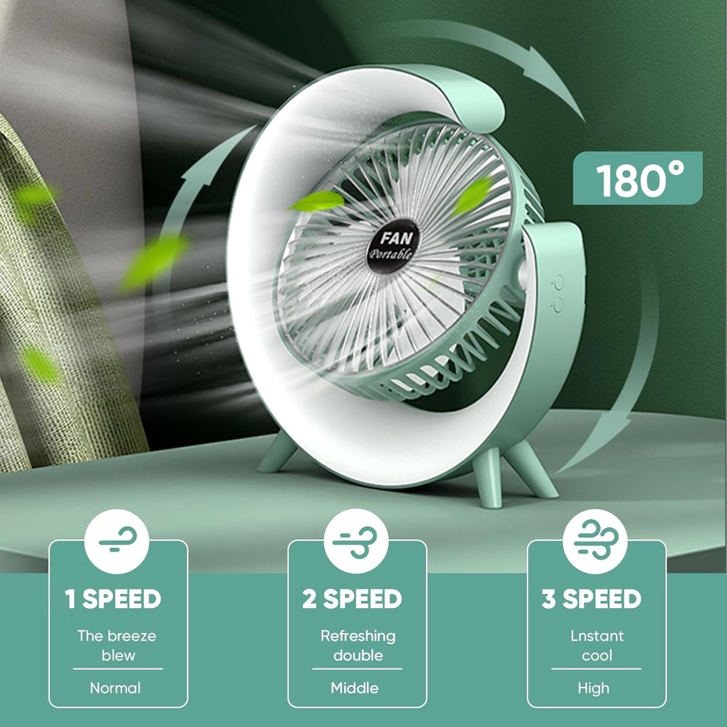 Portable Colorful Desktop Fan