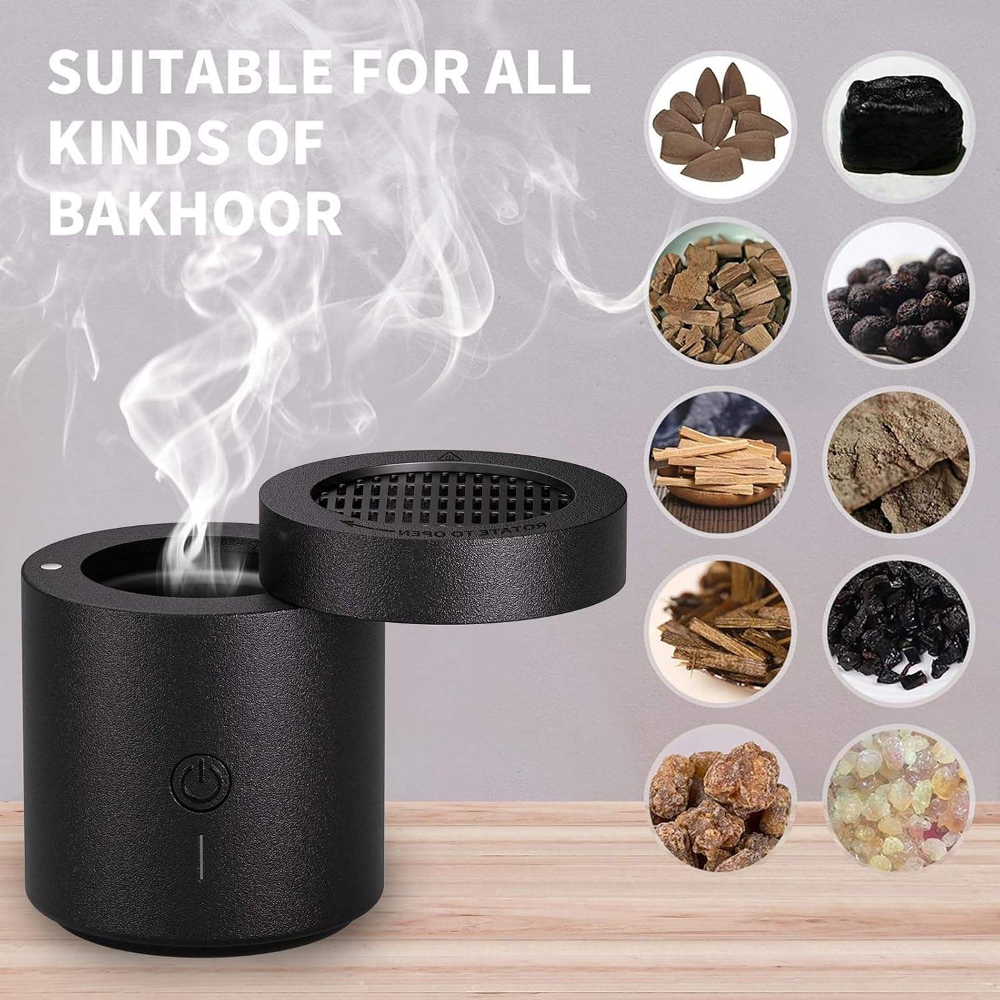 Rotating Flip Lid Electric Incense Burner