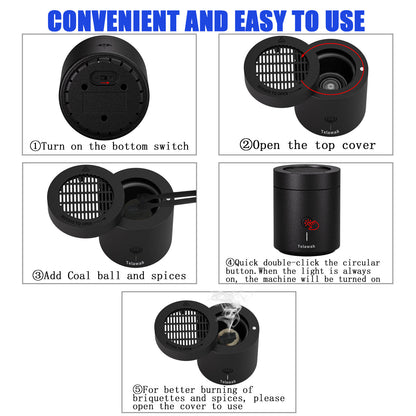 Rotating Flip Lid Electric Incense Burner